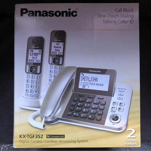Panasonic KX-TGF352N Digital Corded & Cordless Answering System (Champagne Gold) - Picture 1 of 16